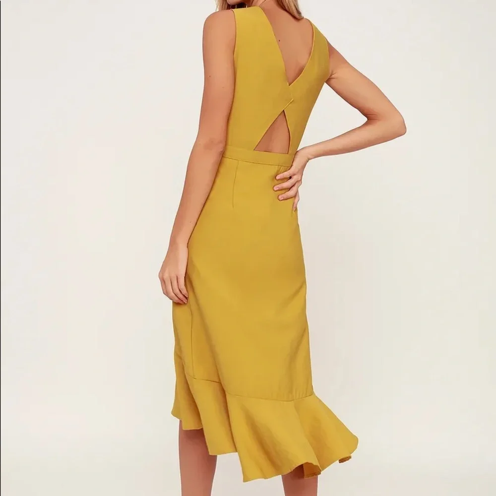 Lulus: When We First Met Button Front Midi Dress [Size: Small] - Picture 3 of 3